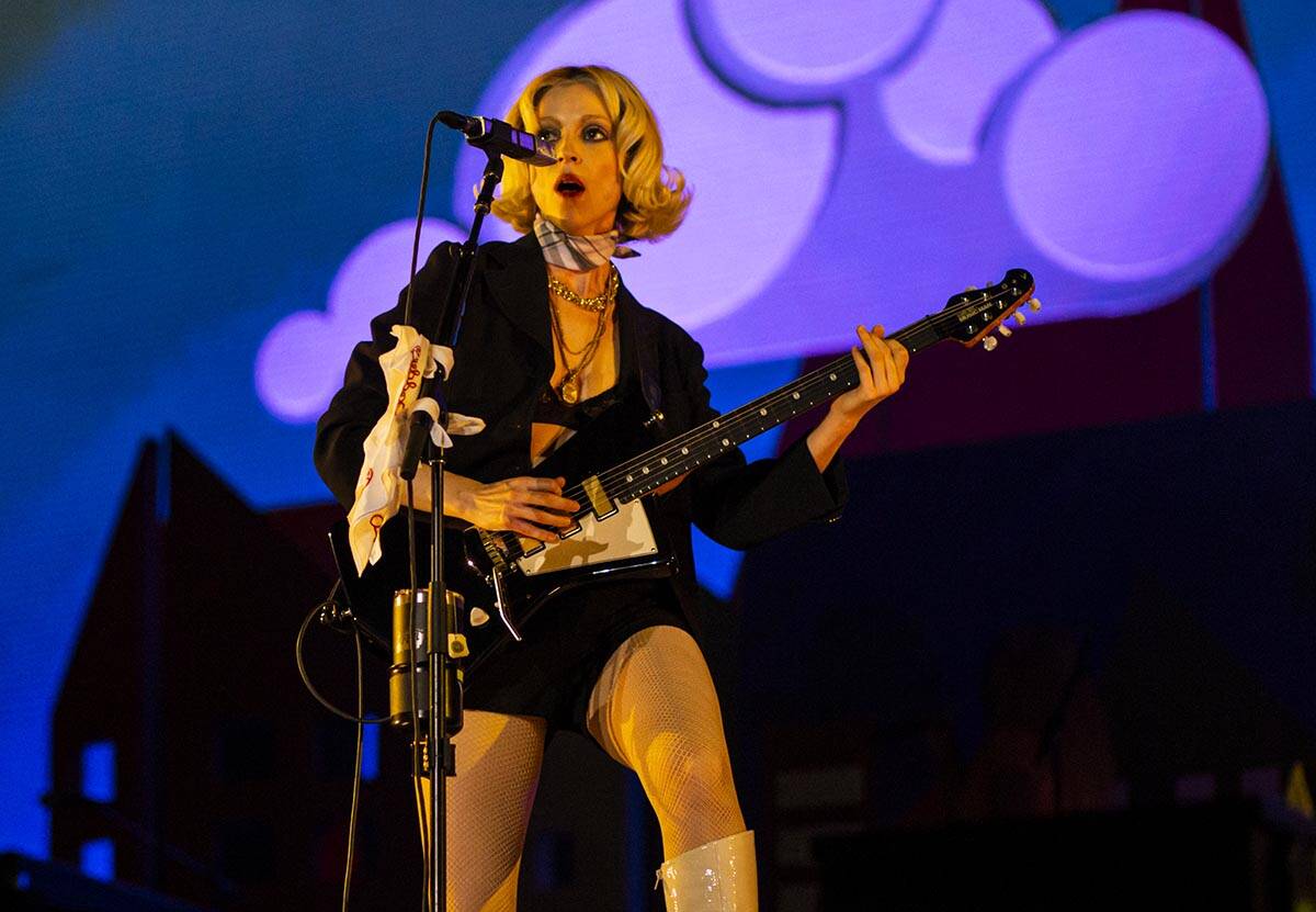 St. Vincent performs at the downtown stage during the final day of the Life is Beautiful festiv ...