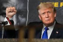 Former President Donald Trump is shown Saturday, Sept. 11, 2021, in Hollywood, Fla. (AP Photo/R ...