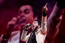 Green Day lead singer Billie Joe Armstrong performs on the Downtown Stage during day two of Lif ...