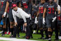 UNLV Rebels head coach Marcus Arroyo watches the game against Iowa State Cyclone during the sec ...