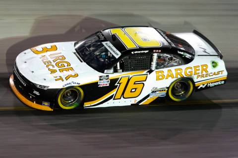 AJ Allmendinger drives through a turn during a NASCAR Xfinity Series auto race at Bristol Motor ...