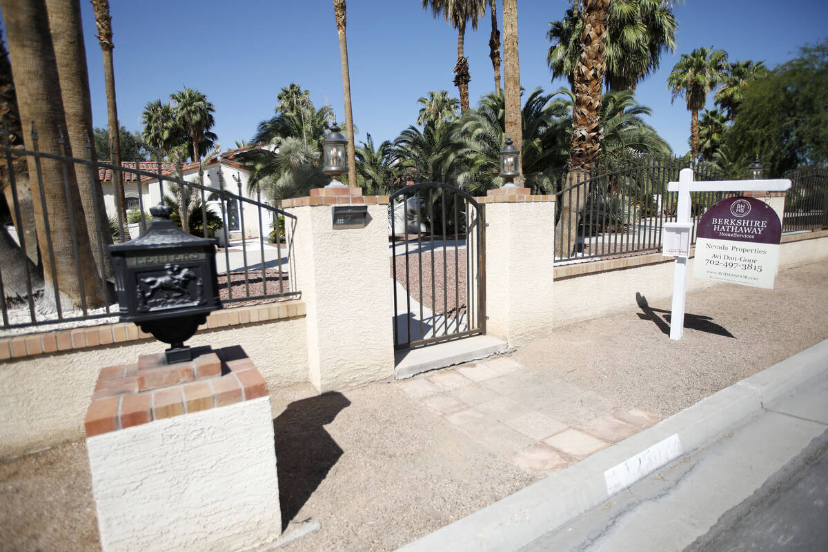 A Las Vegas house at 1250 Shadow Lane, Tuesday, Sept. 21, 2021, in Las Vegas. The house was own ...