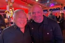 New England Patriots owner Robert Kraft and UFC President Dana White are shown at Kraft's invit ...