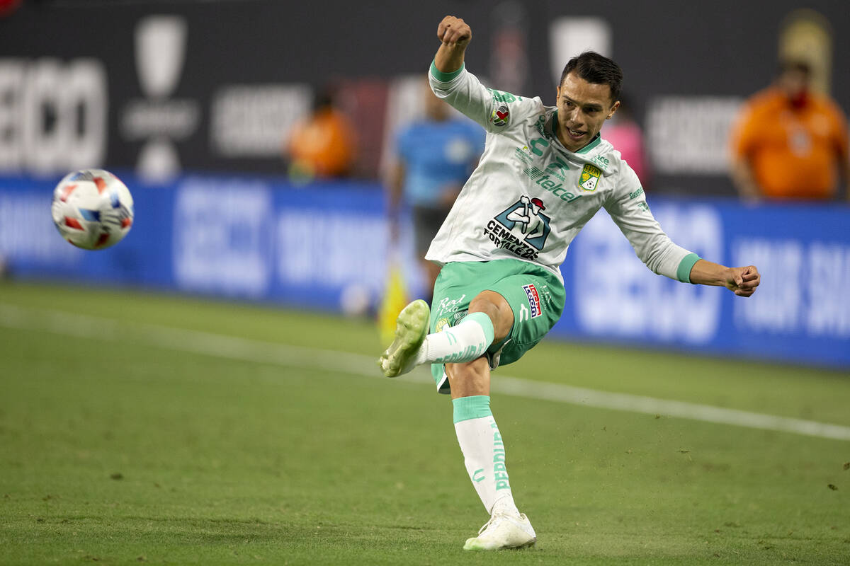 Leon defender Osvaldo Rodrguez (24) passes during the Leagues Cup Final match against MLS' Seat ...