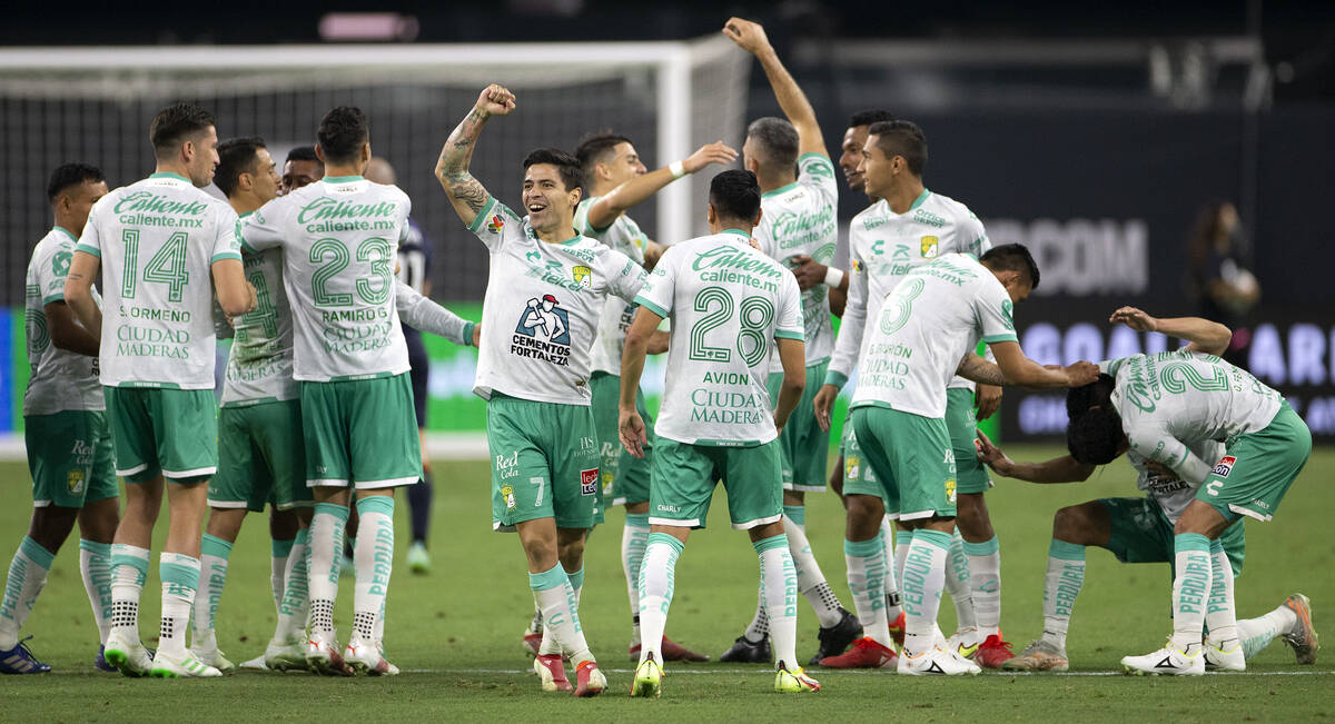 Leon celebrates after winning the Leagues Cup Final match between MLS' Seattle Sounders and LIG ...
