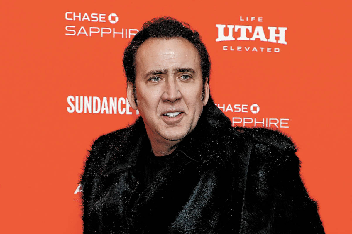FILE - In this Jan. 19, 2018 file photo, actor Nicolas Cage poses at the premiere of "Mandy" du ...