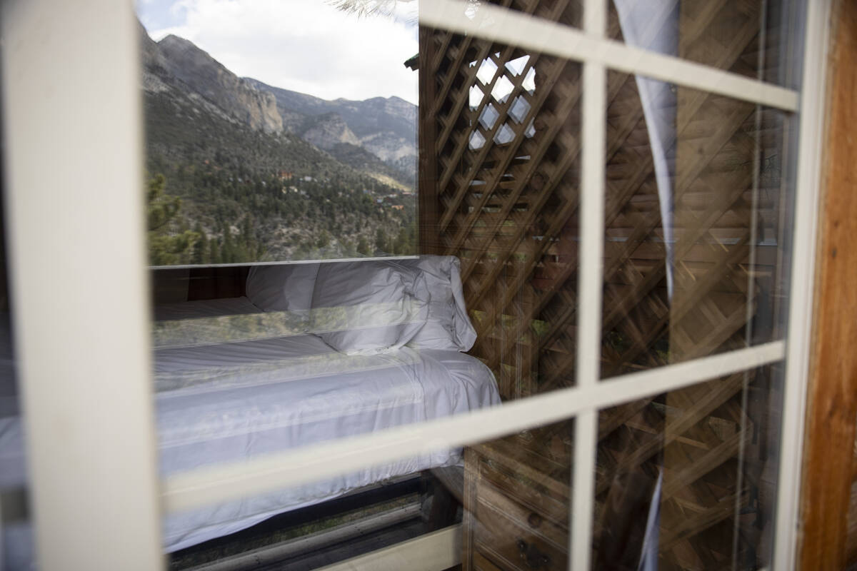 The interior of a cabin at the Mt. Charleston Lodge in Las Vegas, Friday, Sept. 24, 2021. (Erik ...