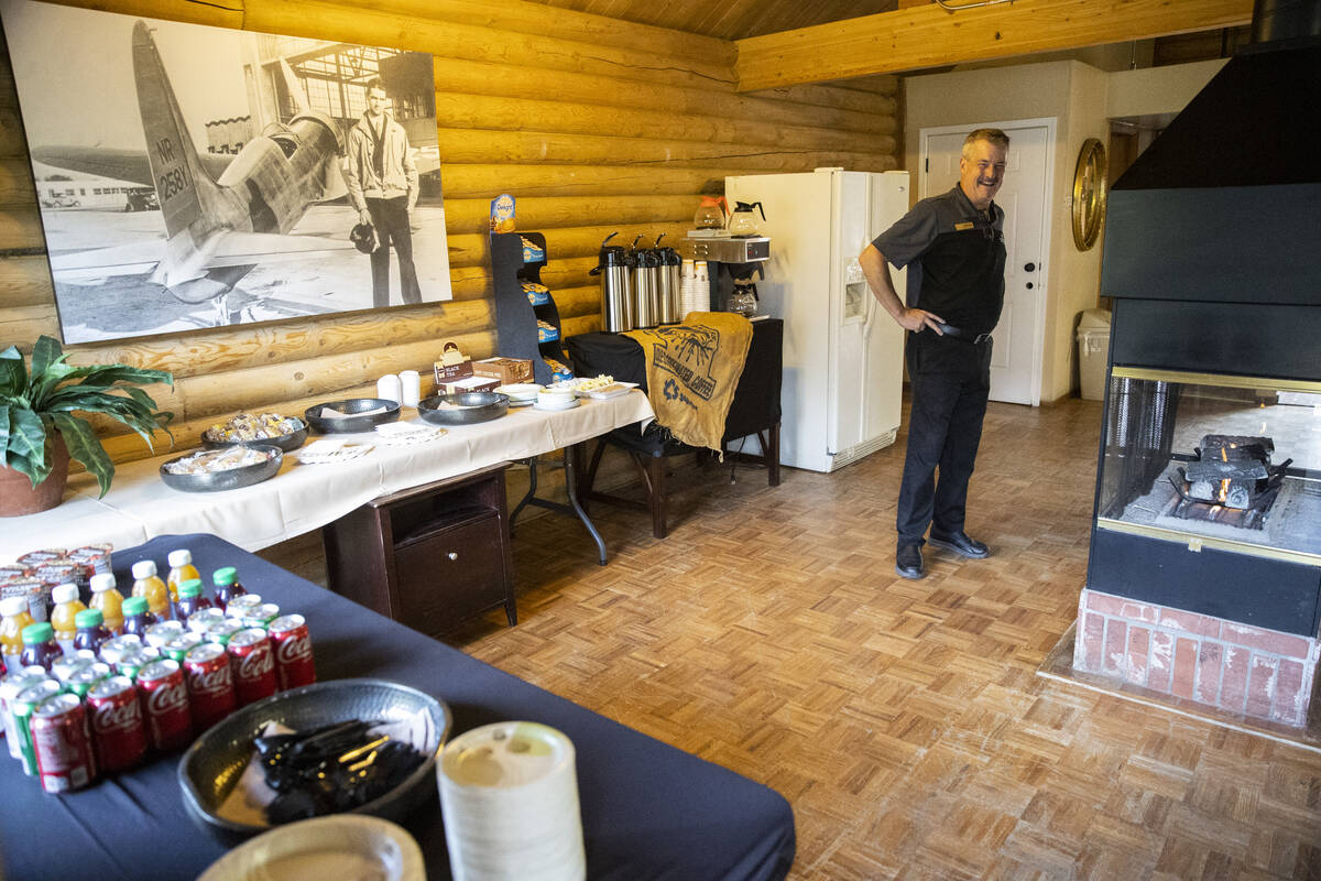 Operations manager Thomas Schnekloth gets ready for guests at the Mt. Charleston Lodge in Las V ...