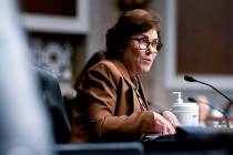 Sen. Jacky Rosen, D-Nev., speaks during a Senate Armed Services Committee hearing on the conclu ...