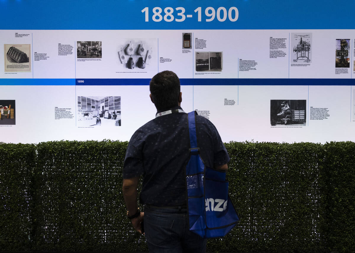 An expogoer visits Pack to the Future museum during the PACK EXPO at the Las Vegas Convention C ...