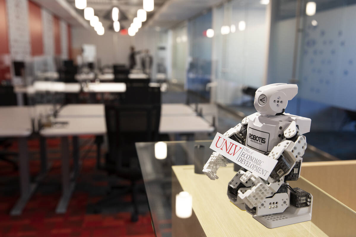 The new UNLV Incubator facility is unveiled at the Hughes Center on Wednesday, Sept. 29, 2021, ...