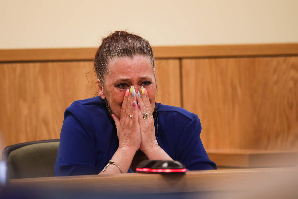 Kassy Robinson, mother to Roy Jaggers, reacts after she identified her son from a post-mortem p ...