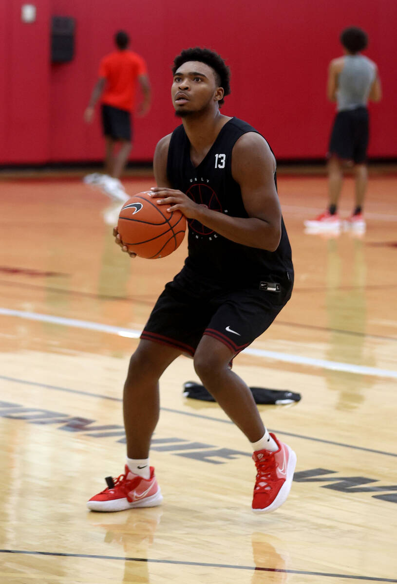 UNLV guard Bryce Hamilton during practice at the Mendenhall Center in Las Vegas Wednesday, Sept ...