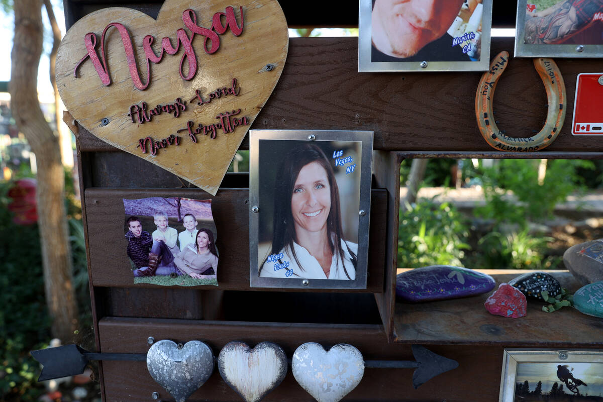 A dedication for Route 91 Harvest festival shooting victim Neysa Tonks at Las Vegas Community H ...