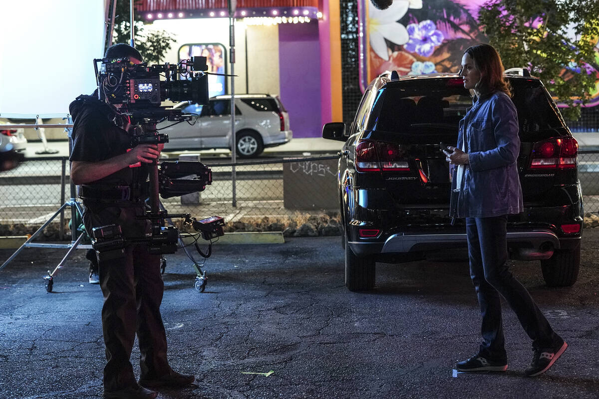 Behind the Scenes with Jorja Fox as Sara Sidle. (Michael Yarish/CBS)