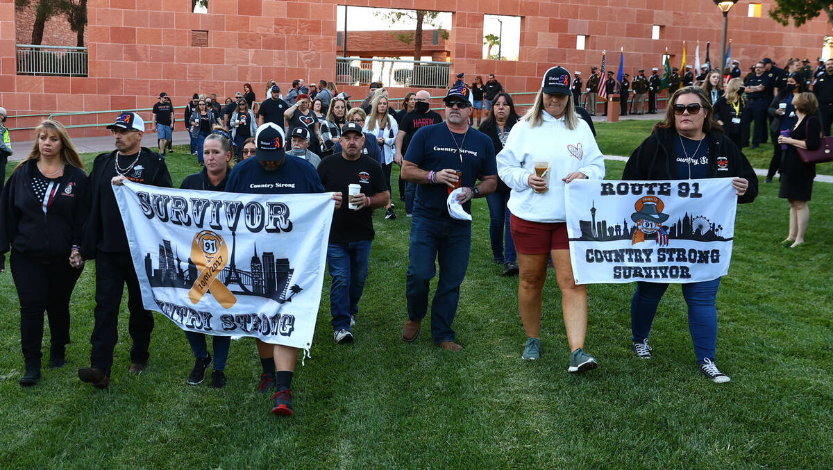 Route 91 Harvest festival shooting survivors attend the annual 1 October Remembrance Ceremony a ...