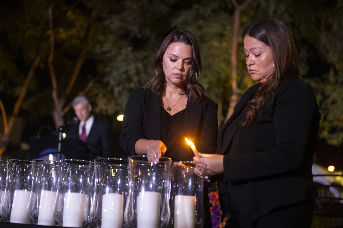 Las Vegas City employees Jasmine Freeman, left, special events administrator, and Marja Bigas, ...