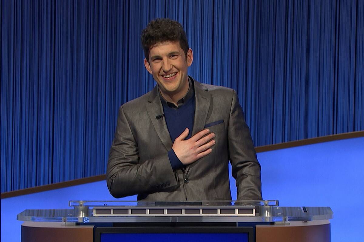 “Jeopardy!” champion Matt Amodio, seen in September 2021. (Jeopardy Productions Inc. via AP)