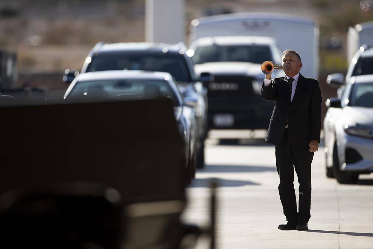 Taps is performed during a ceremony to honor the memory of Nevada Army National Guard Maj. Gen. ...