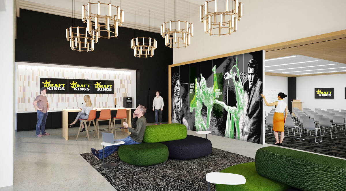DraftKings expects to open its new Las Vegs office at UnCommons in early 2022. A training room ...