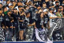 Raiders fans have a strong presence at the Los Angeles Chargers as seen during the third quarte ...