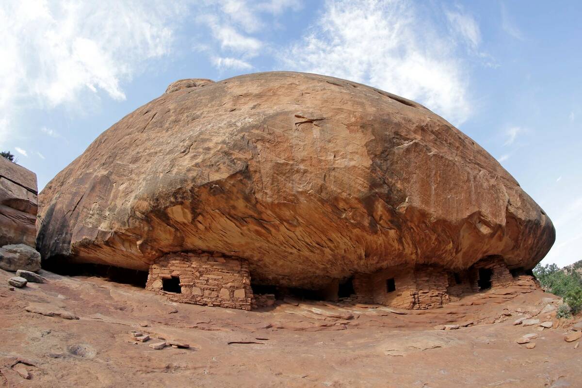 The "House on Fire" ruins are shown in Mule Canyon, near Blanding, Utah, in June 2016. (AP Pho ...