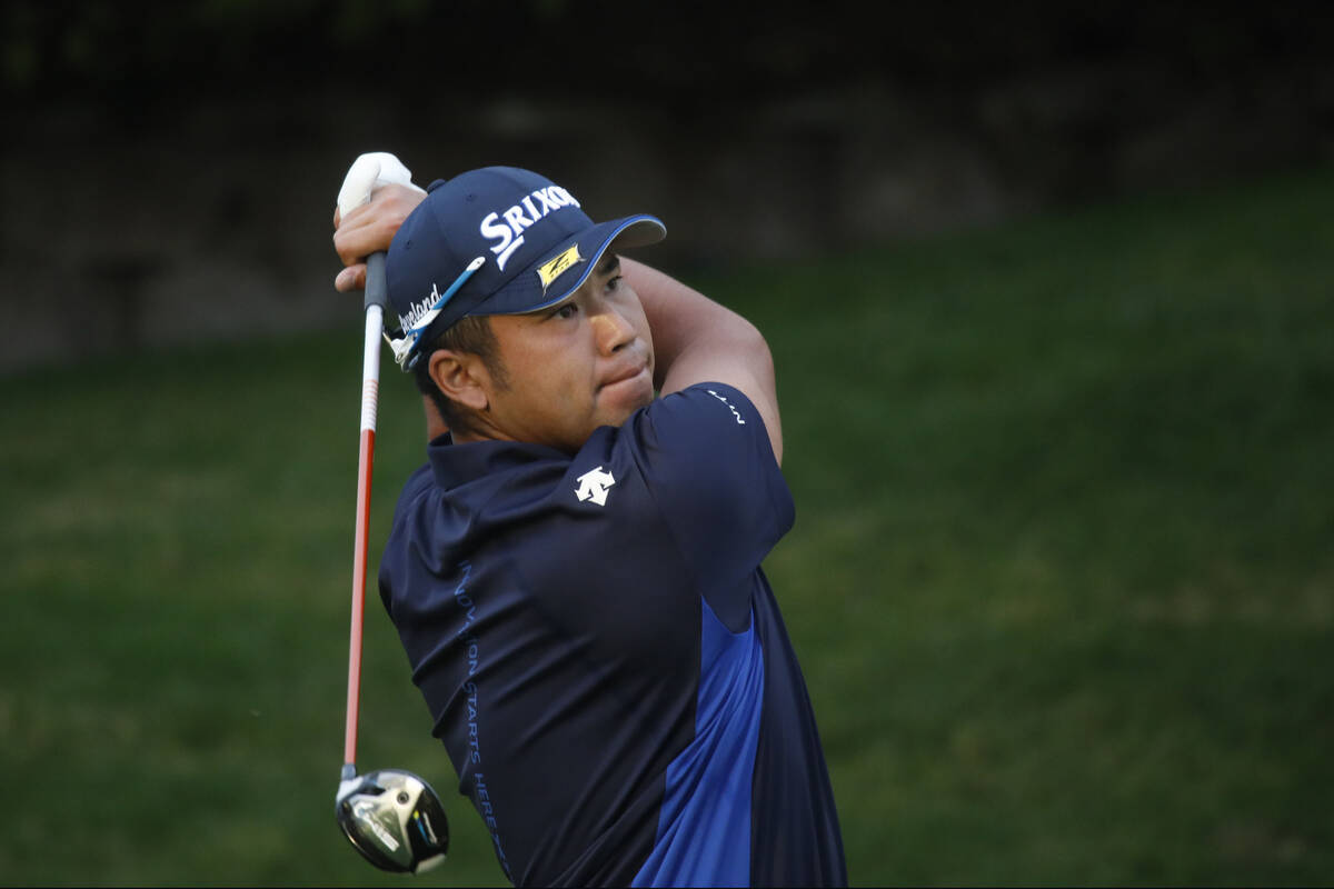 Hideki Matsuyama of Japan tees off on the 10th hole during the first round of the Shriners Hos ...