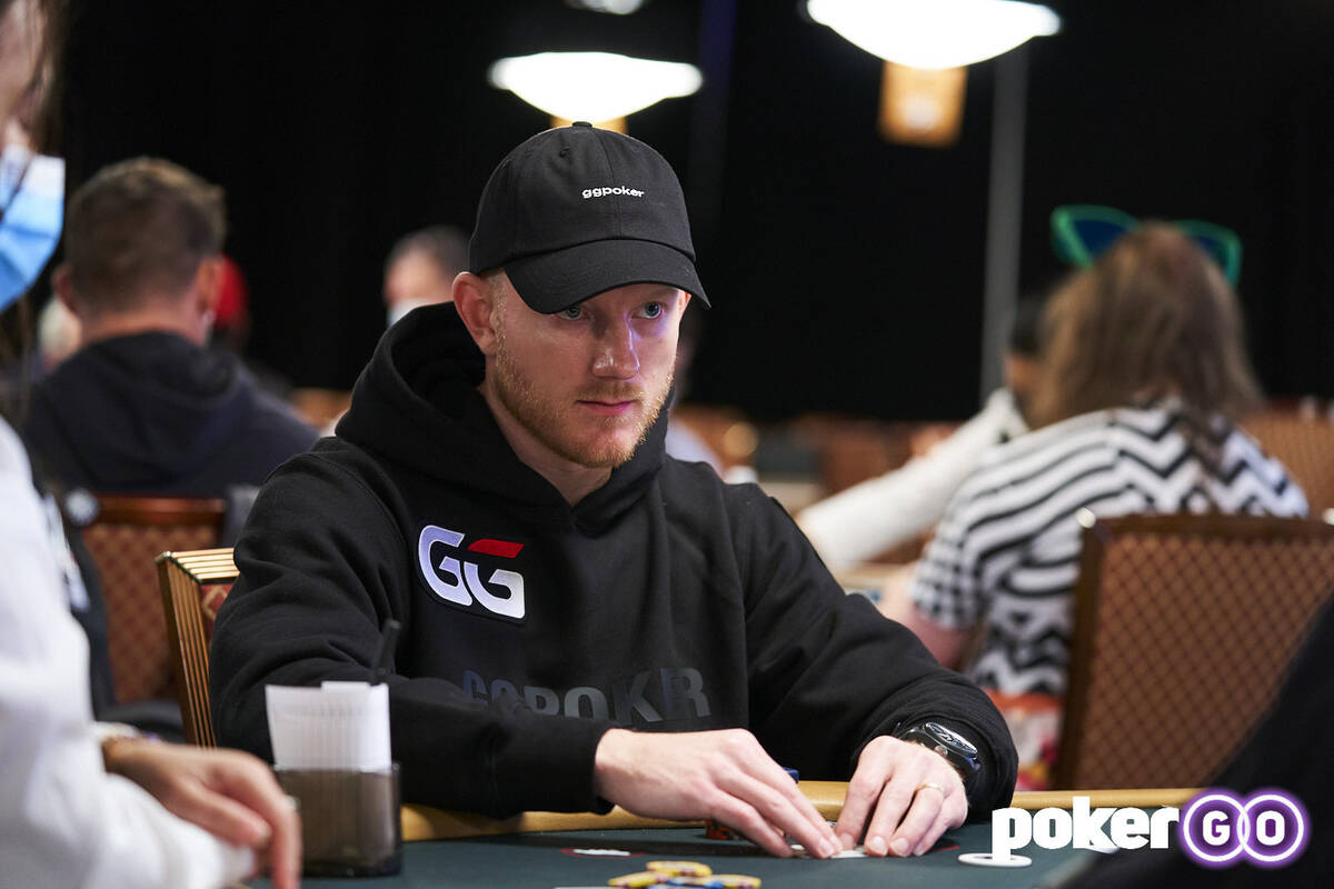 Jason Koon plays in an early round of the $25,000 buy-in Heads-up No-limit Hold'em Championship ...