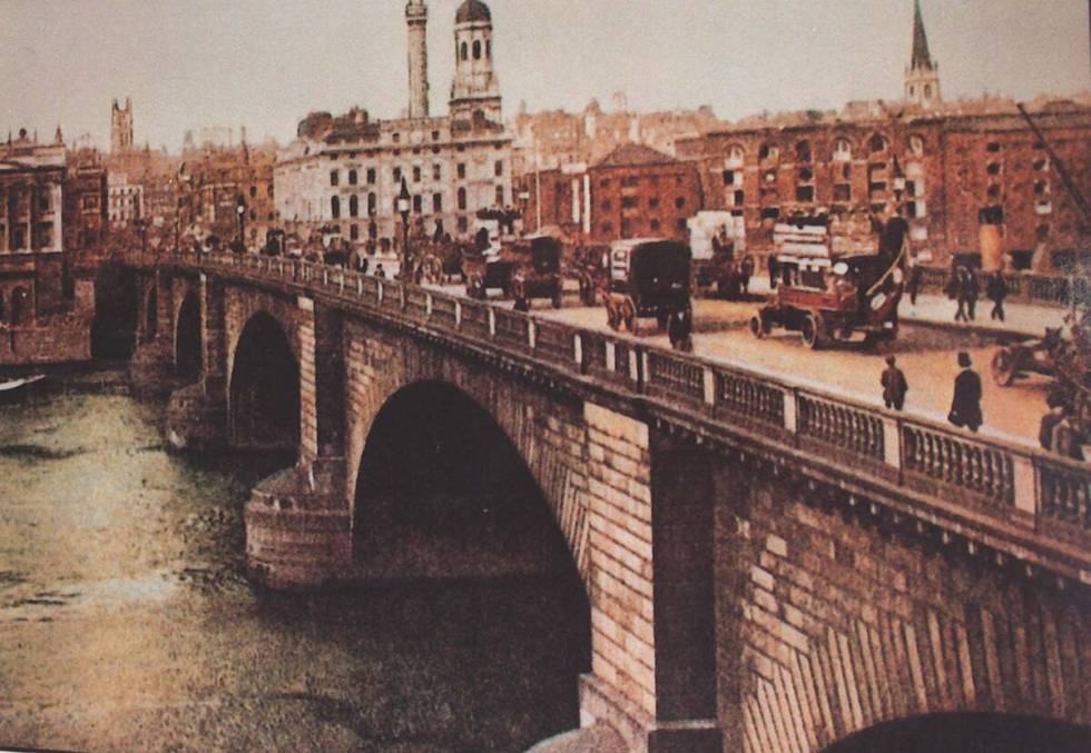A print of Old London Bridge on the wall of the visitor center at Lake Havasu.  (Review-journal...