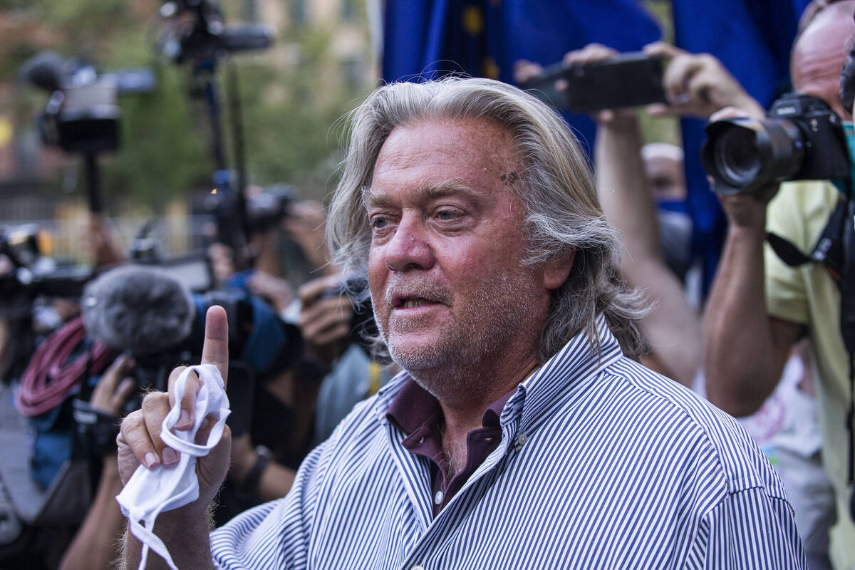 FILE - In this Aug. 20, 2020, file photo, President Donald Trump's former chief strategist Stev ...
