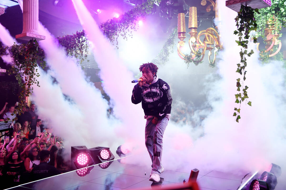 Jaden Smith performs at XS Nightclub at Wynn Las Vegas on Oct. 9 as part of "Justin Bieber & Fr ...