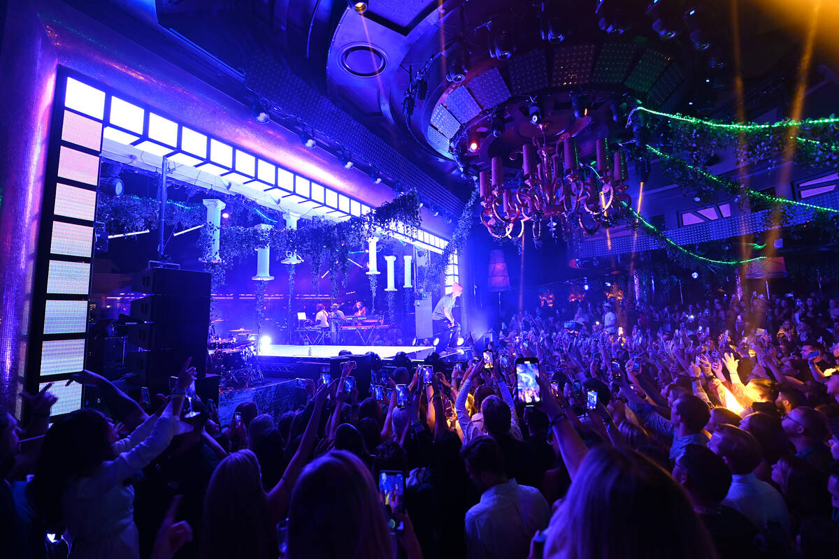 Pop superstar Justin Bieber performs at XS Nightclub at Wynn Las Vegas on Oct. 9 as part of "Ju ...