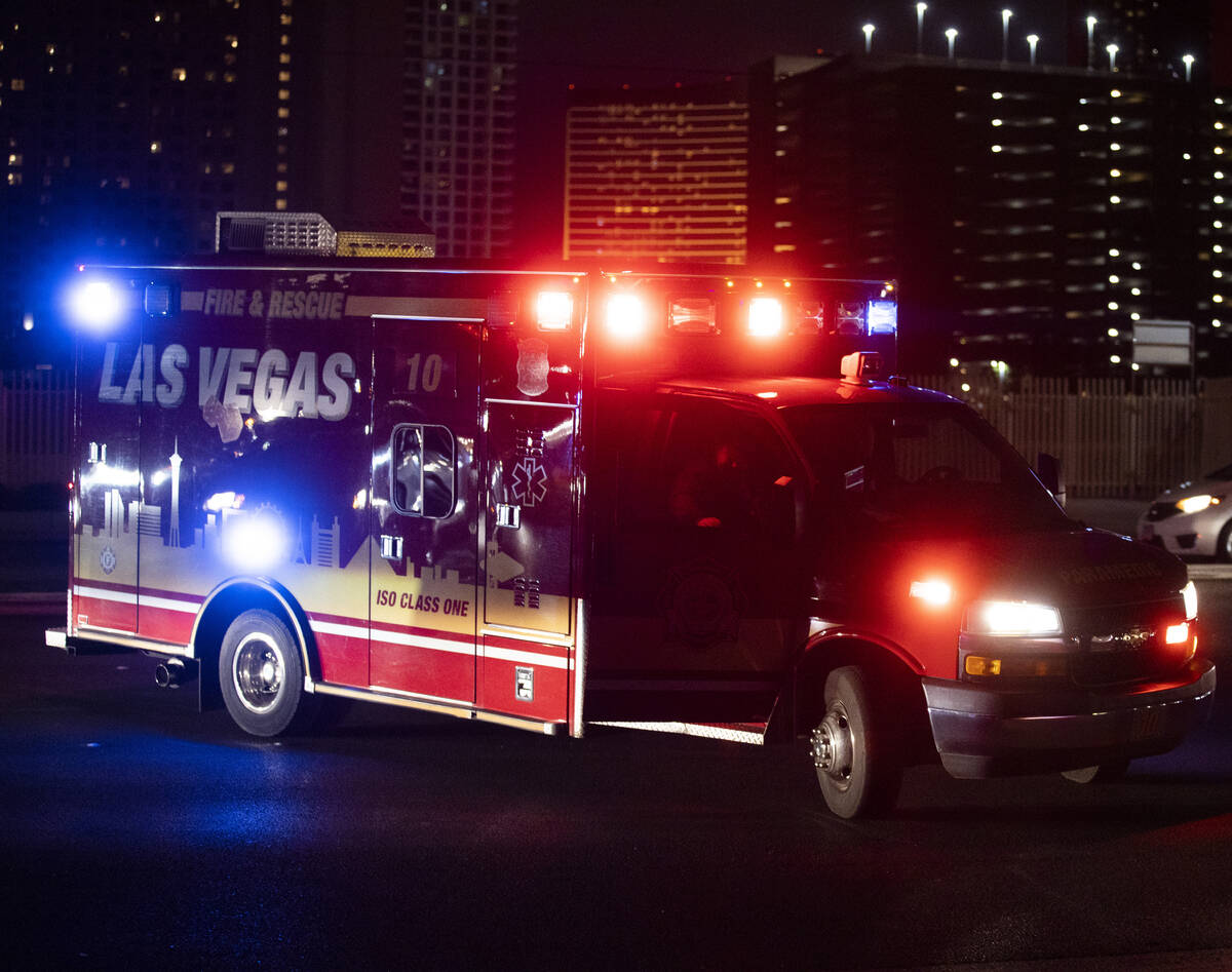 Las Vegas Fire & Rescue respond to people trapped in an elevator during a power outage near ...