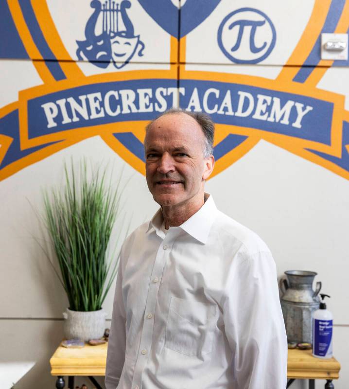 Pinecrest Academy Inspirada principal Michael O'Dowd poses for a photo at his school, on Monday ...