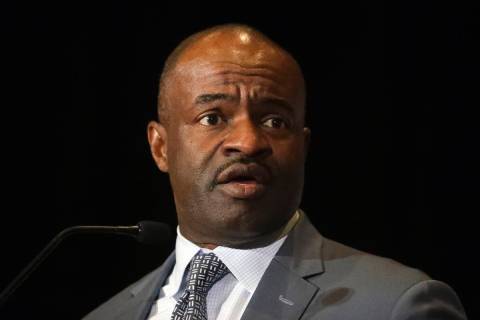 NFL Players Association executive director DeMaurice Smith speaks at the annual state of the un ...