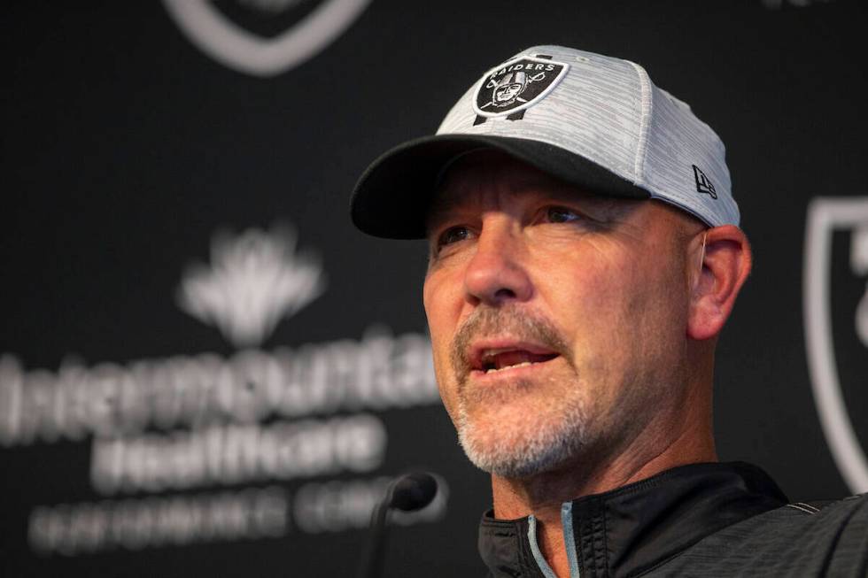 Raiders defensive coordinator Gus Bradley during a news conference at the Raiders Headquarters ...