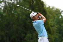 Collin Morikawa hits during the second round in the World Golf Championship-FedEx St. Jude Invi ...