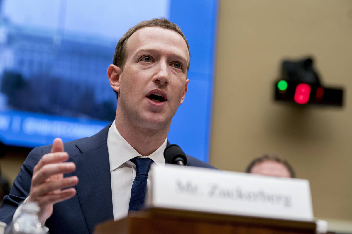 FILE - In this April 11, 2018, file photo, Facebook CEO Mark Zuckerberg testifies before a Hous ...