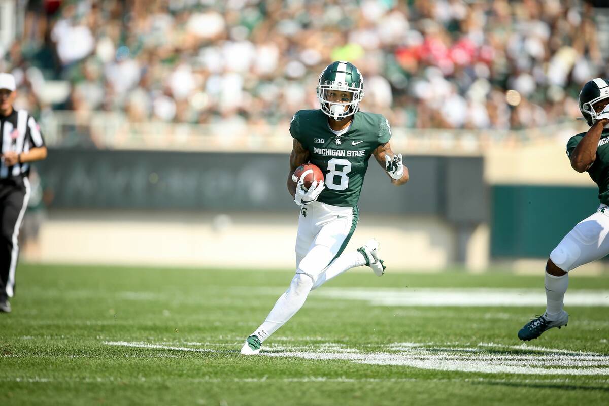 Former Bishop Gorman star Jalen Nailor caught three long touchdown passes in Michigan State's 3 ...