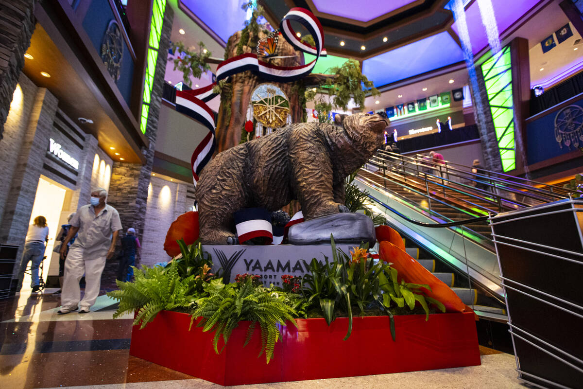 Signage and decor is seen during a tour of the Yaamava' Resort & Casino, formerly the San M ...