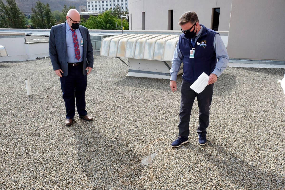 From left, Roger Wilkerson, chief of the Legislative Counsel Bureau administrative division, an ...