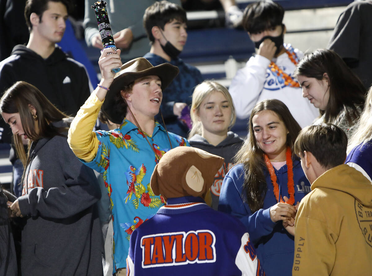 Bishop Gorman High School's fans cheer during the second half of a football game against Palo V ...