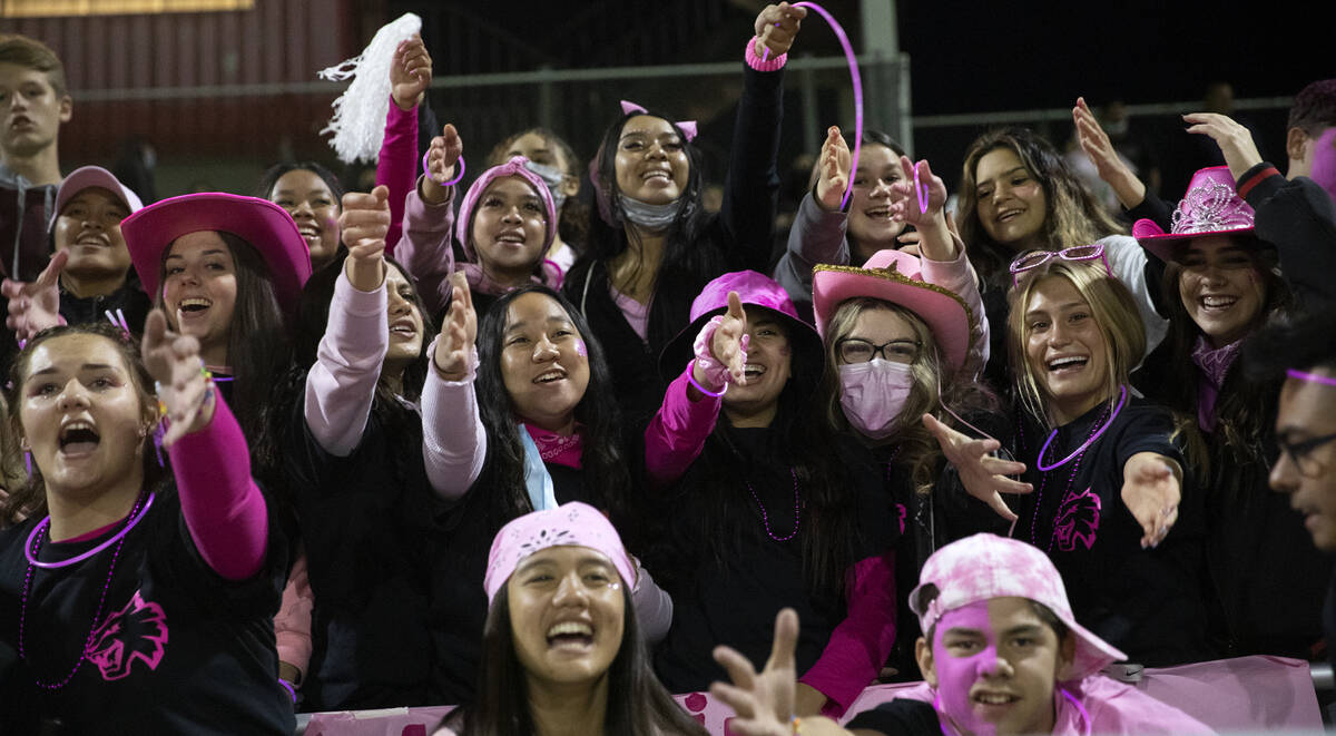 Las Vegas' student section cheers in response to the announcer's call to get loud during the se ...