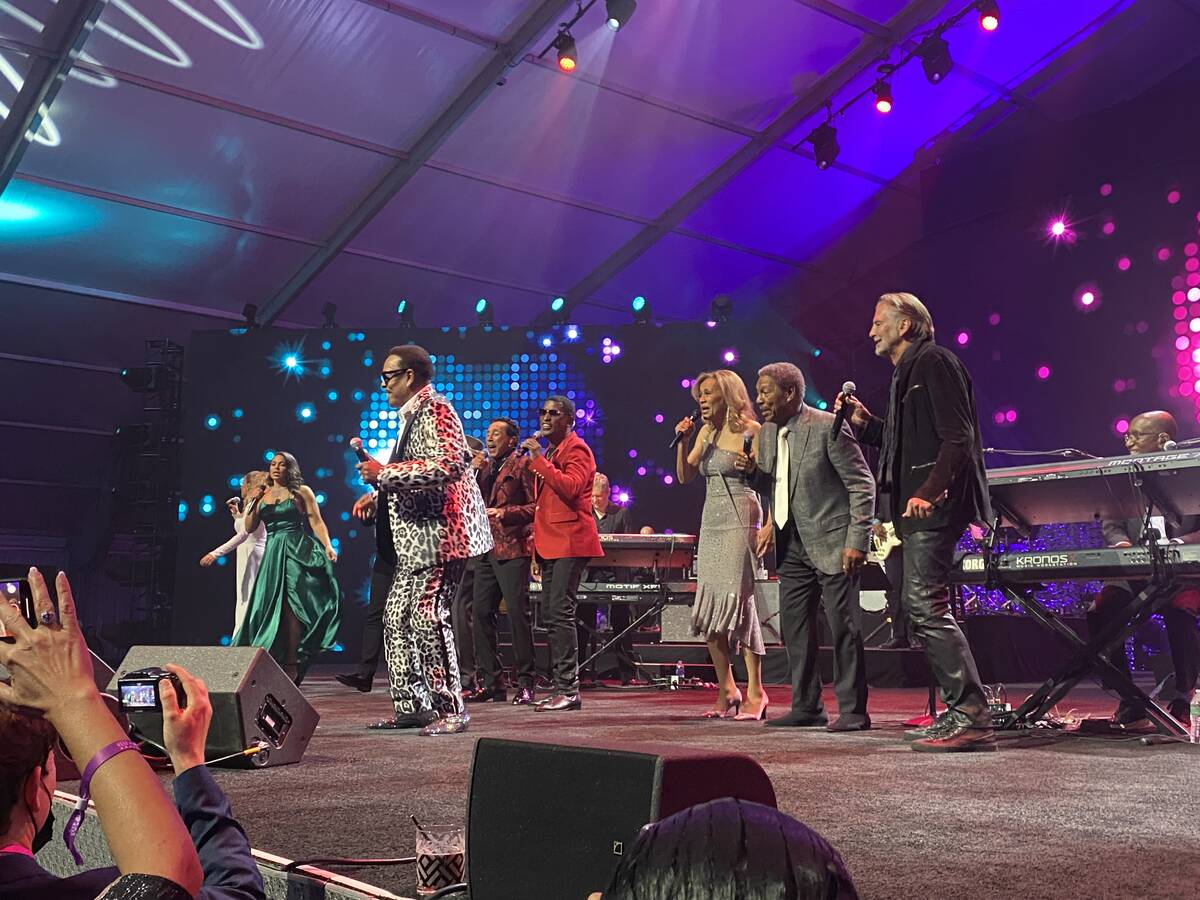 The show-ending performance of "Get Ready" is shown at the 25th Keep Memory Alive gala at Resor ...