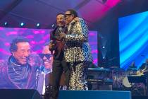 Smokey Robinson and Charlie Wilson are shown at the 25th Keep Memory Alive gala at Resorts Worl ...