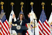 Vice President Kamala Harris speaks to members of the United Brotherhood of Carpenters at the C ...