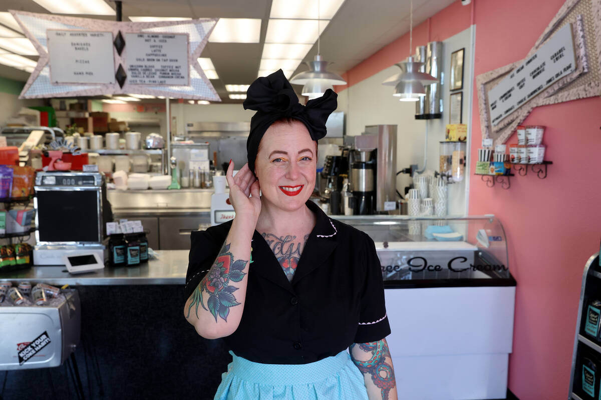 Jill Shlesinger at her new bakery called Starburst Parlor on West Charleston Boulevard in Las V ...