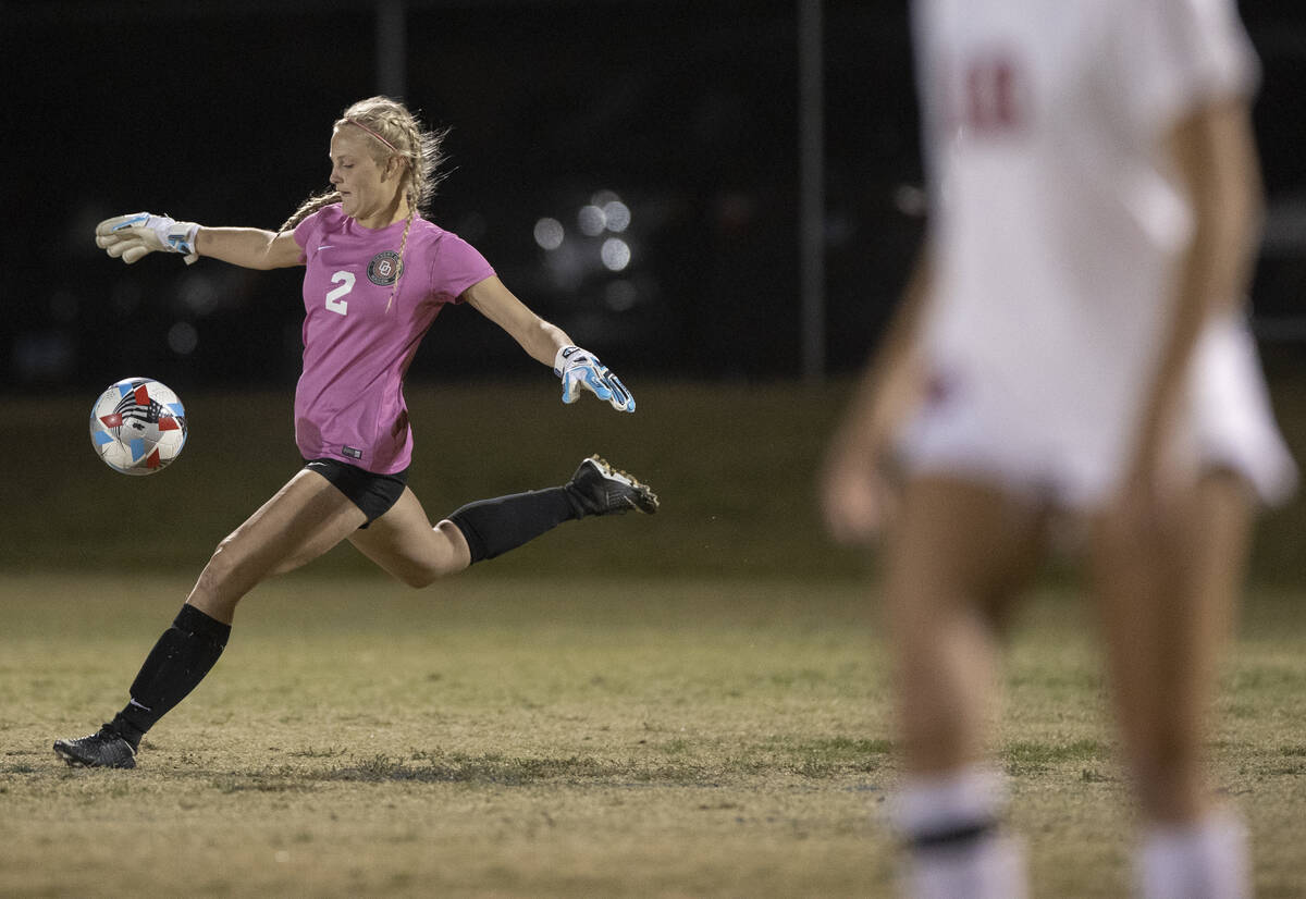 Desert Oasis' Bryanna Perry (2) takes a escaped  footwear   successful  the archetypal  fractional  during a girls precocious   schoolhouse  ...