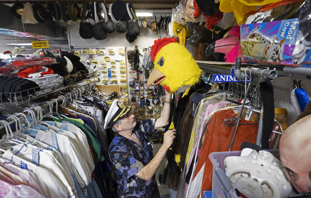 American Costumes owner Martin Howard at his store in Las Vegas on Tuesday, Oct. 19, 2021. (Ben ...