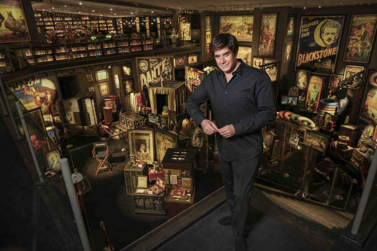 Magician David Copperfield posing for a photo at his International Museum and Library of the Co ...
